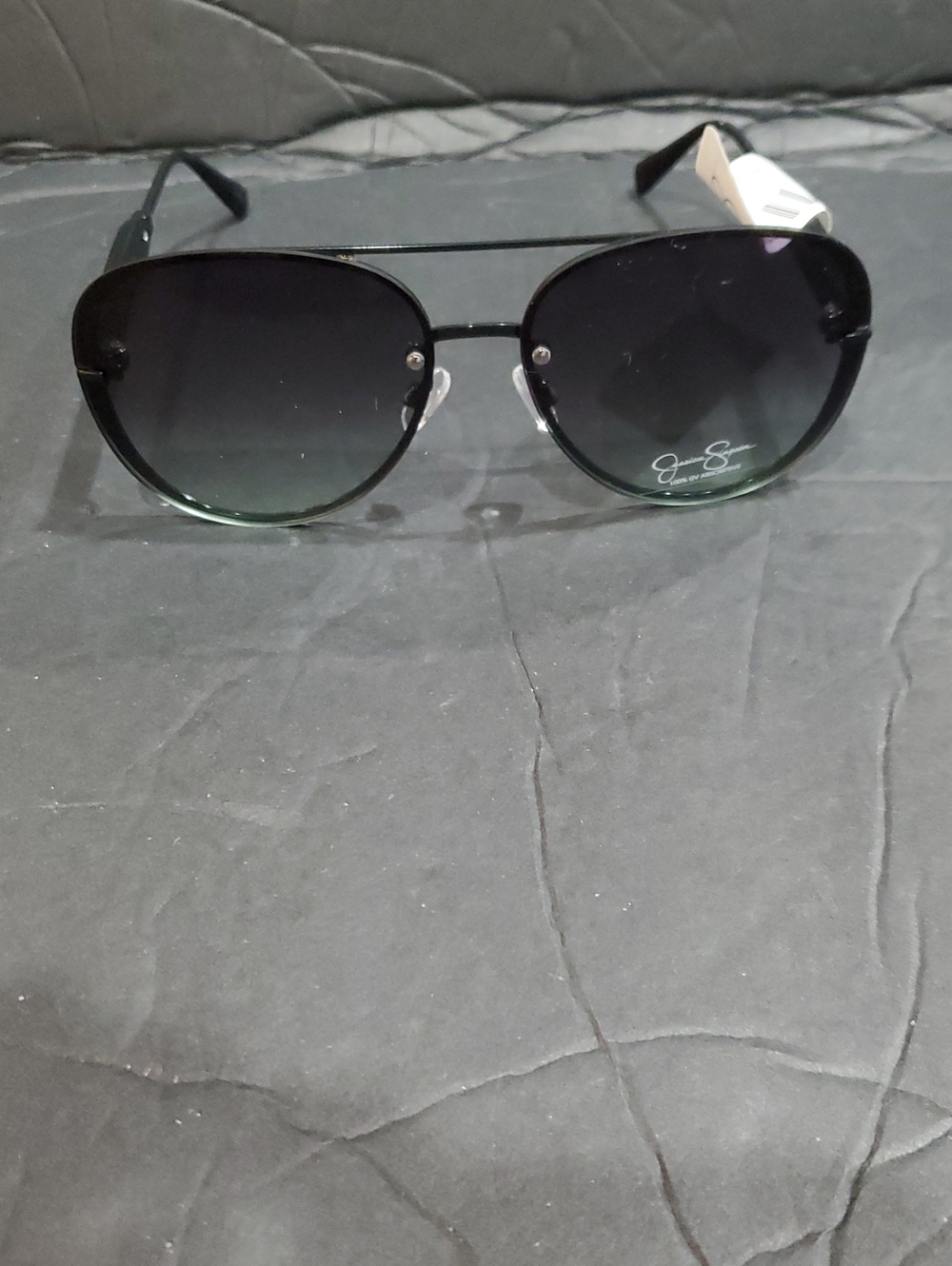 Jessica Simpson j6354 black frame black green fade lens Aviator sunglasses NEW